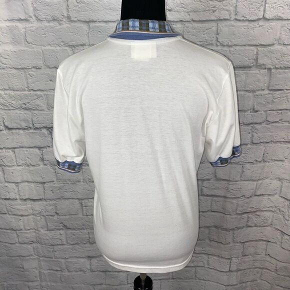 Marcia cotton blend 3 button collared top w/retro design sleeves women S - Picture 9 of 9